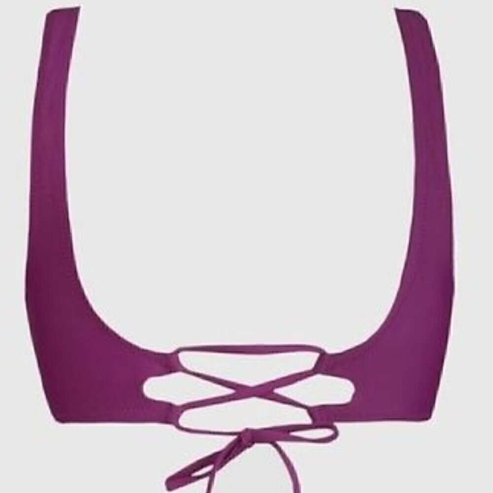 36.🆕XL Wrapped Tank Bikini Top, Lace-up Back & Floral Bikini Bottom NWT - Picture 5 of 5